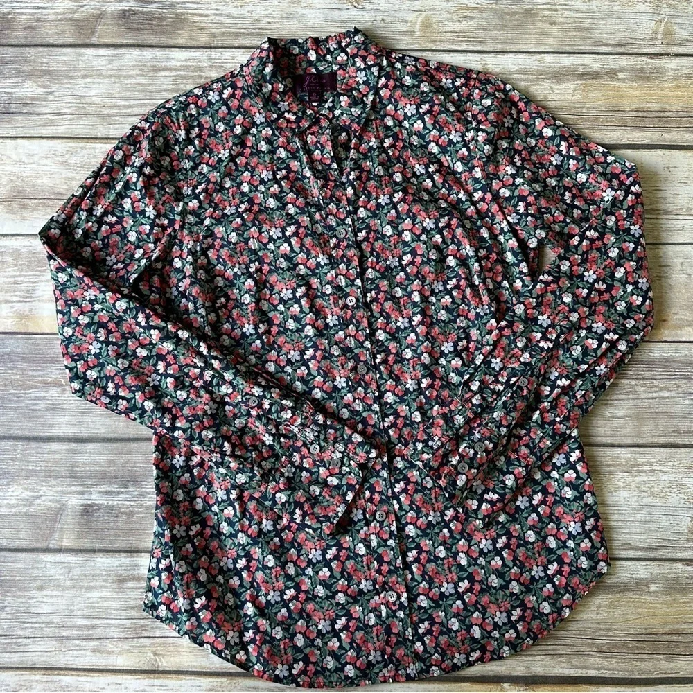 J. Crew Liberty Fabric Sarah Floral Shirt Sz 6